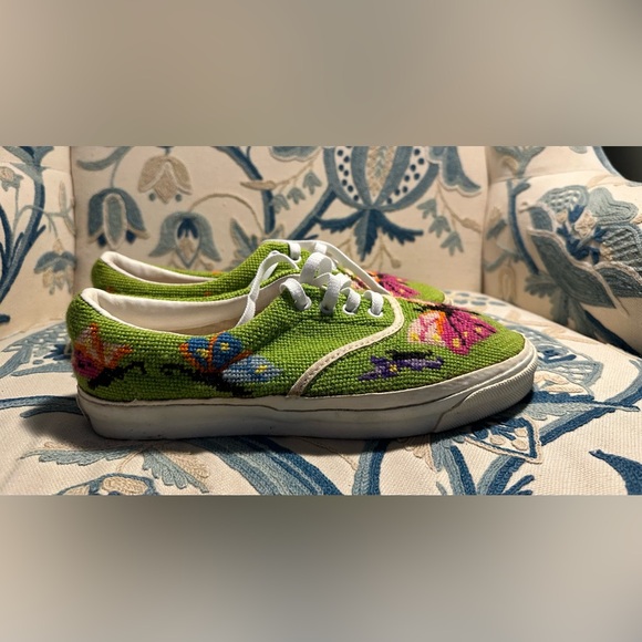 Vans Van Doren 1960’s Vintage Needlepoint Butterfly Skate Sneakers.  Size 9.5 - Picture 14 of 14
